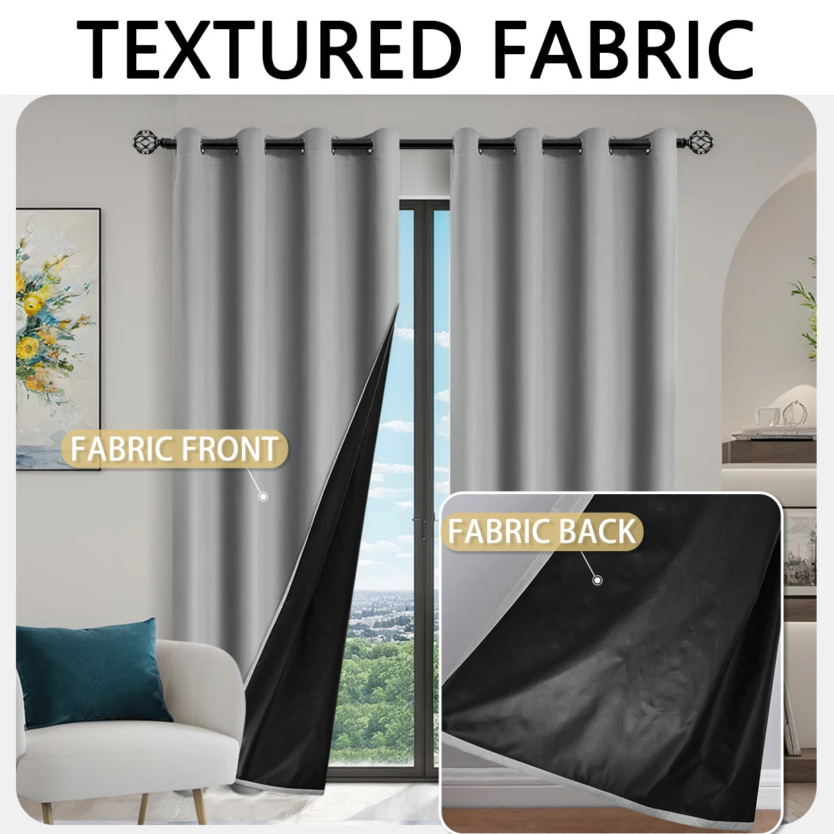 Full shading and sun protection 100% Blackout curtains