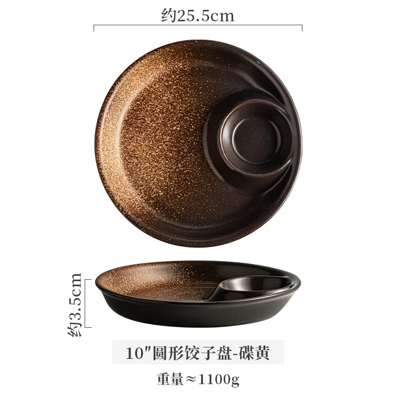 Dumplings Plate With Vinegar Plate