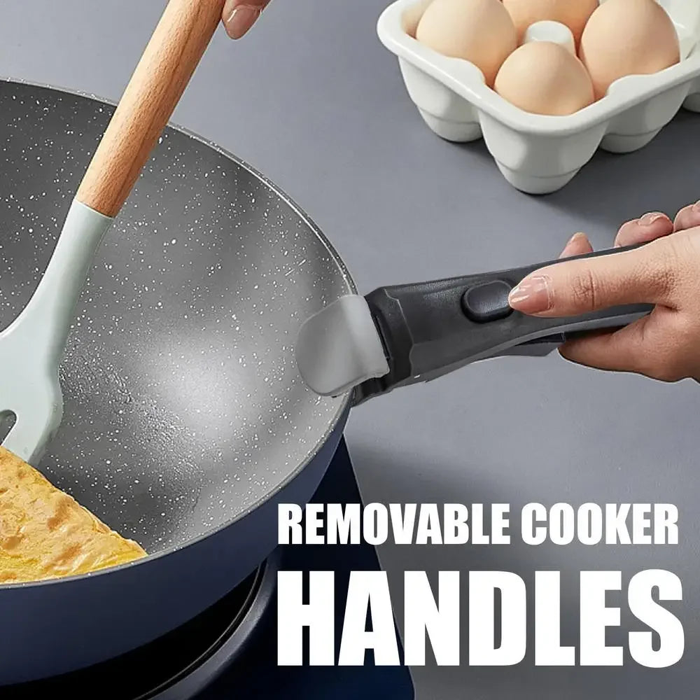 Anti Scalding cookware sets with detachable handles