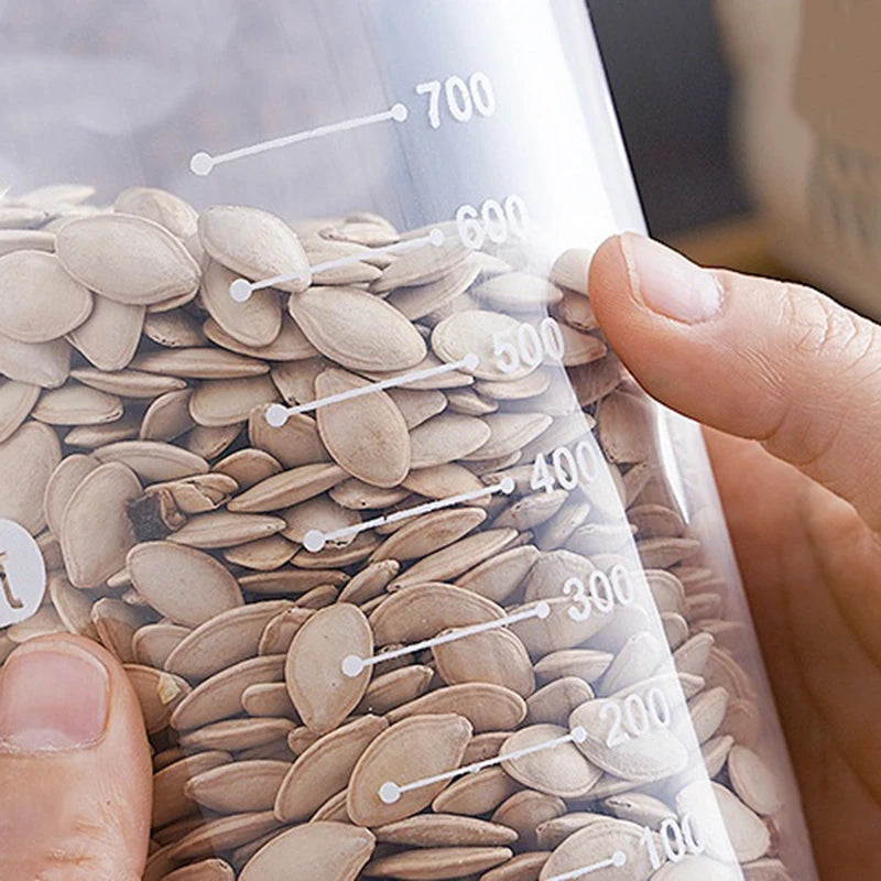 4Pcs Sealed Storage Box Transparent Kitchen Food Grain