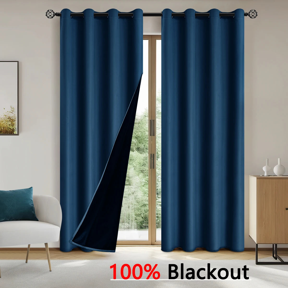 Full shading and sun protection 100% Blackout curtains