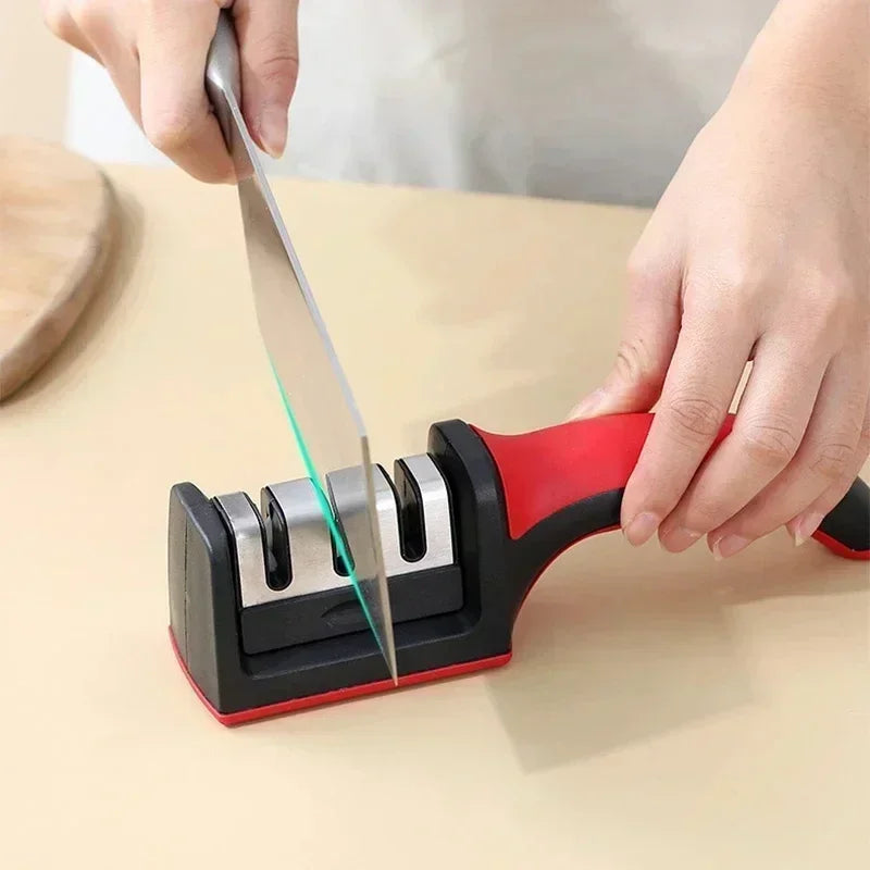 Stainless Steel Three-Purpose Sharpening Stone for Kitchen Tools