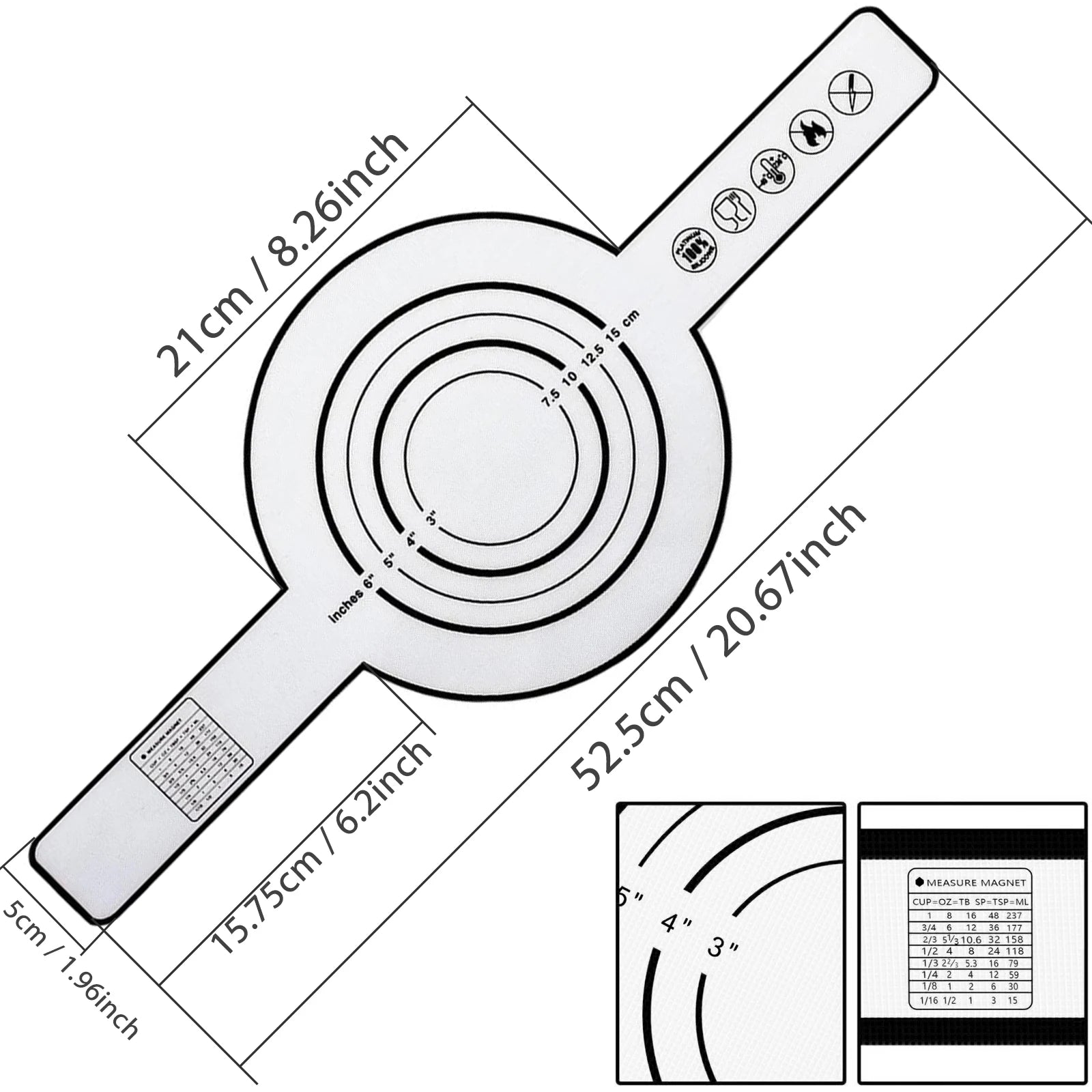 Reusable Baking Mat with Long Handles