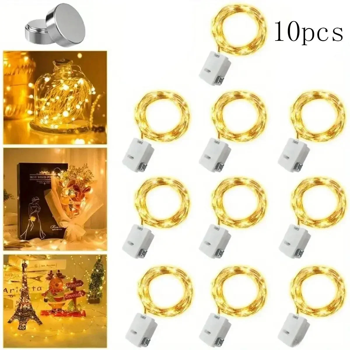10pcs LED String Lights Battery Powered