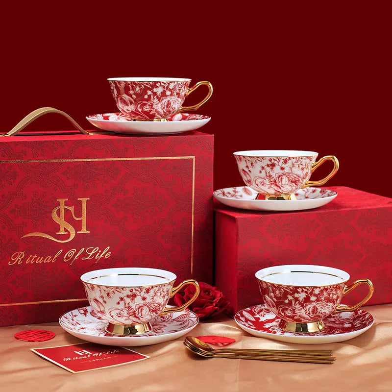 Bone China Coffee Cup & Saucer Set