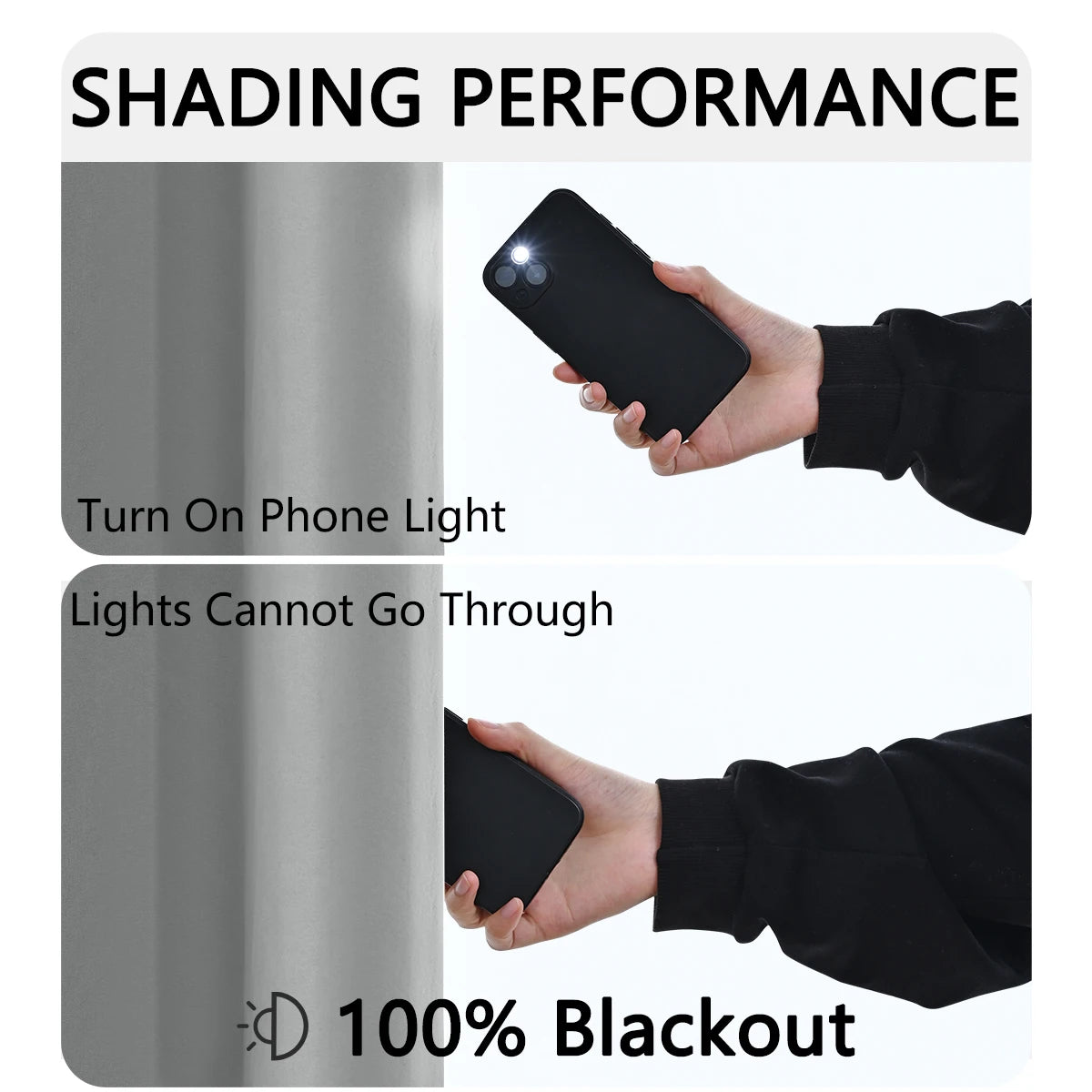 Full shading and sun protection 100% Blackout curtains