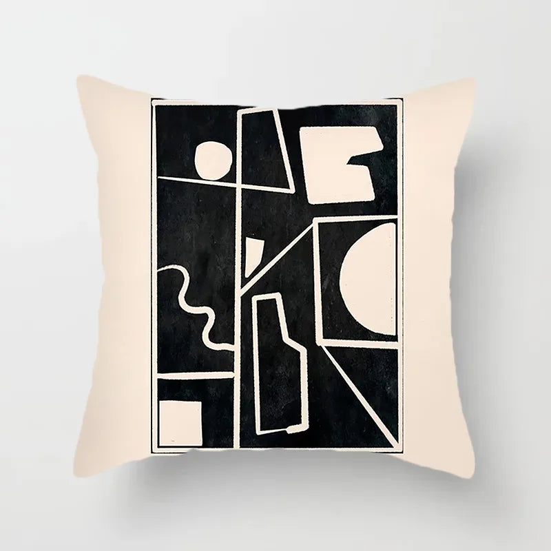 Black and White Brown Simple Landscape Pillowcase