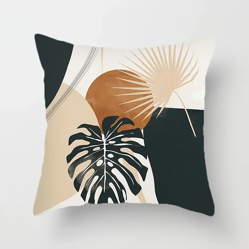 Black and White Brown Simple Landscape Pillowcase