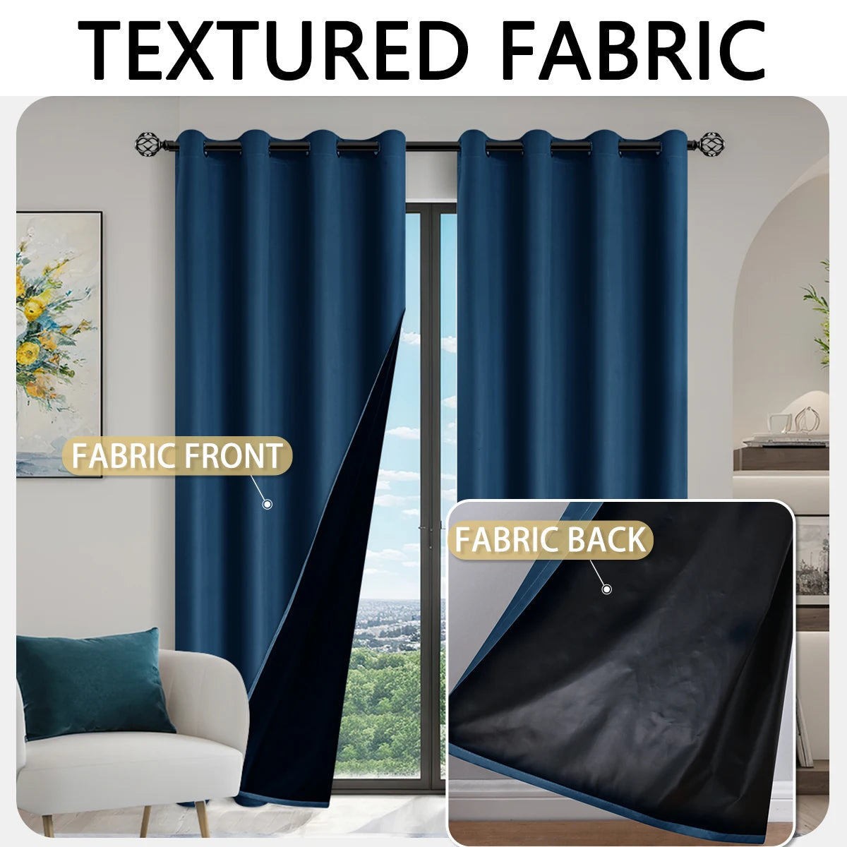 Full shading and sun protection 100% Blackout curtains