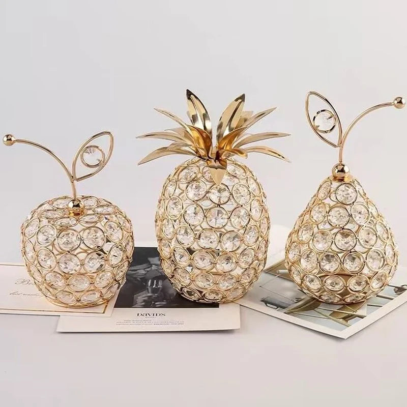 Creative Crystal Apple Ornaments Bling Rhinestone