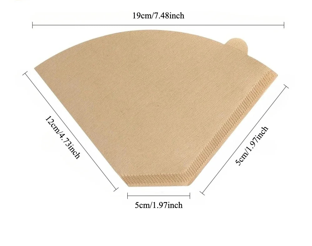 100 Pcs Cone Disposable Coffee Paper Filters for Coffee Maker