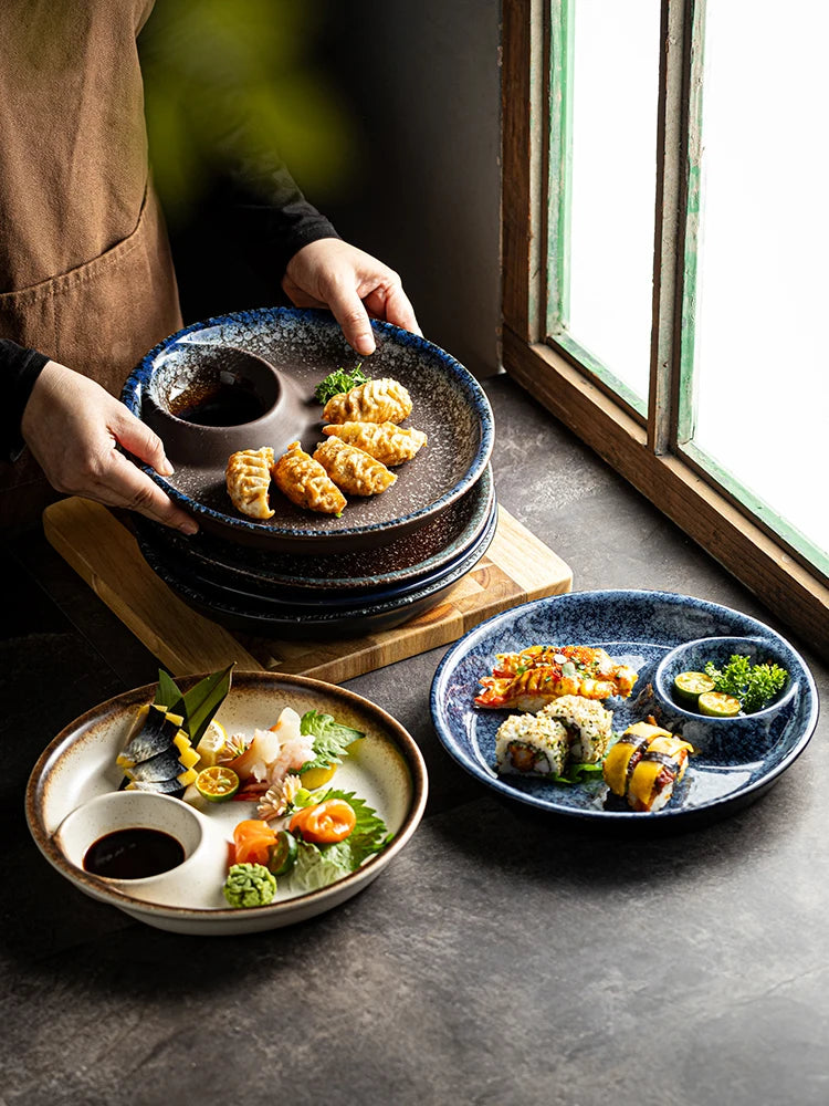 Dumplings Plate With Vinegar Plate
