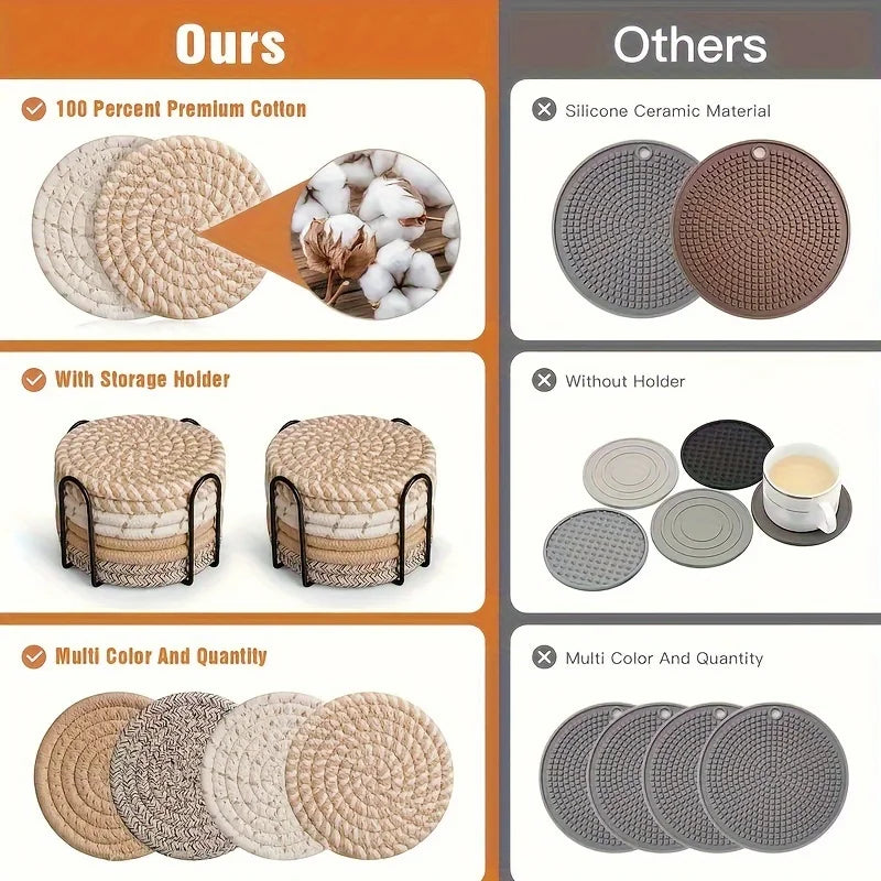 4pcs Absorbent Drink Coasters