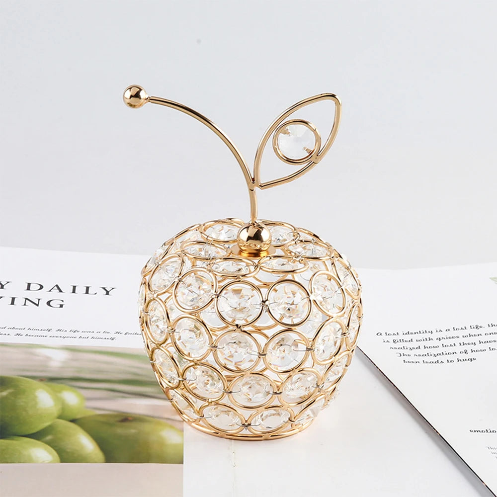 Creative Crystal Apple Ornaments Bling Rhinestone