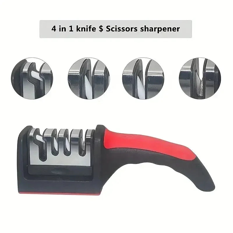 Stainless Steel Three-Purpose Sharpening Stone for Kitchen Tools