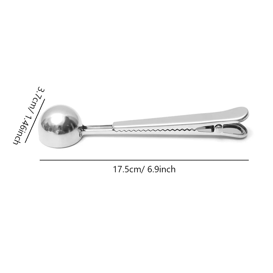Stainless Steel Coffee Scoop with Clip