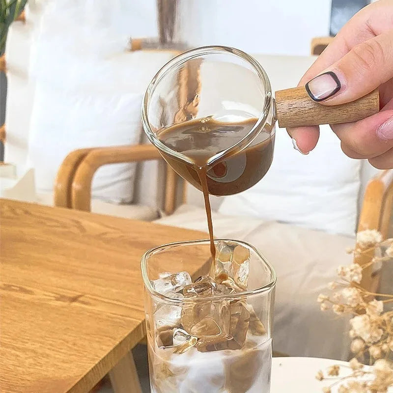 Heat Resistant Coffee Glass Cup With Lid and Straw