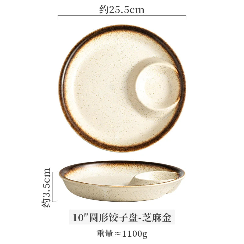 Dumplings Plate With Vinegar Plate