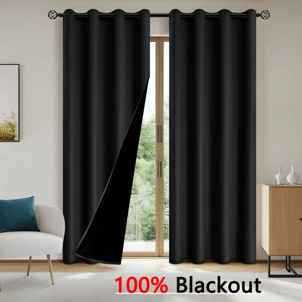 Full shading and sun protection 100% Blackout curtains
