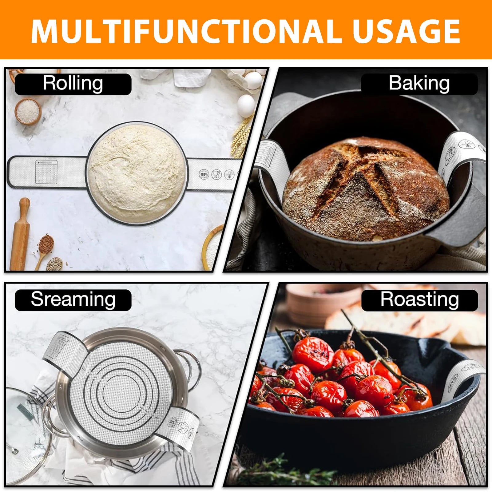 Reusable Baking Mat with Long Handles
