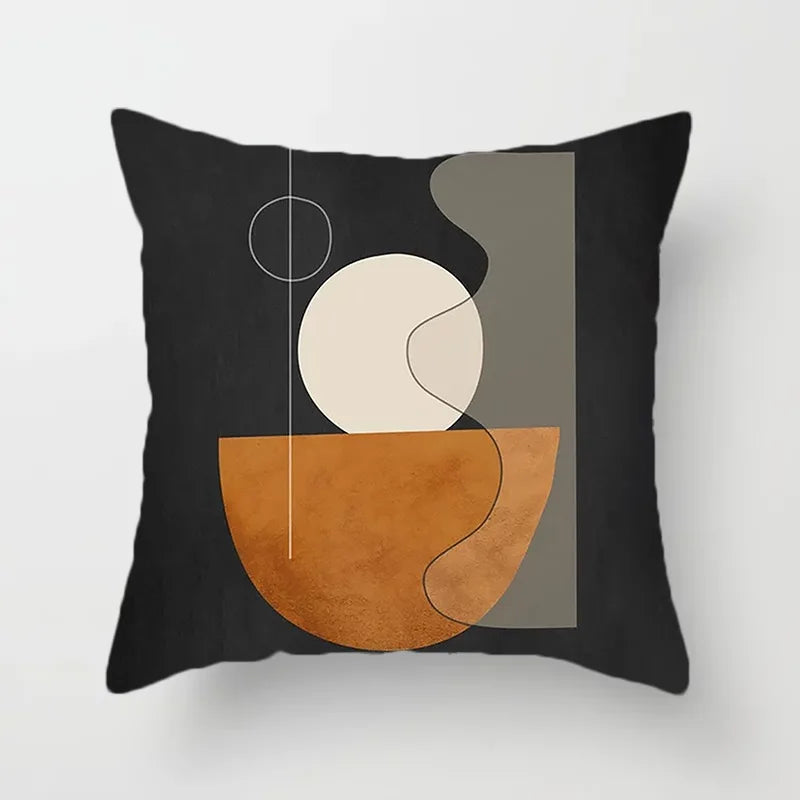 Black and White Brown Simple Landscape Pillowcase