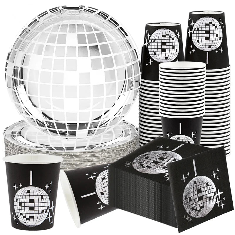 Disco Ball Theme Party Disposable Paper Tableware