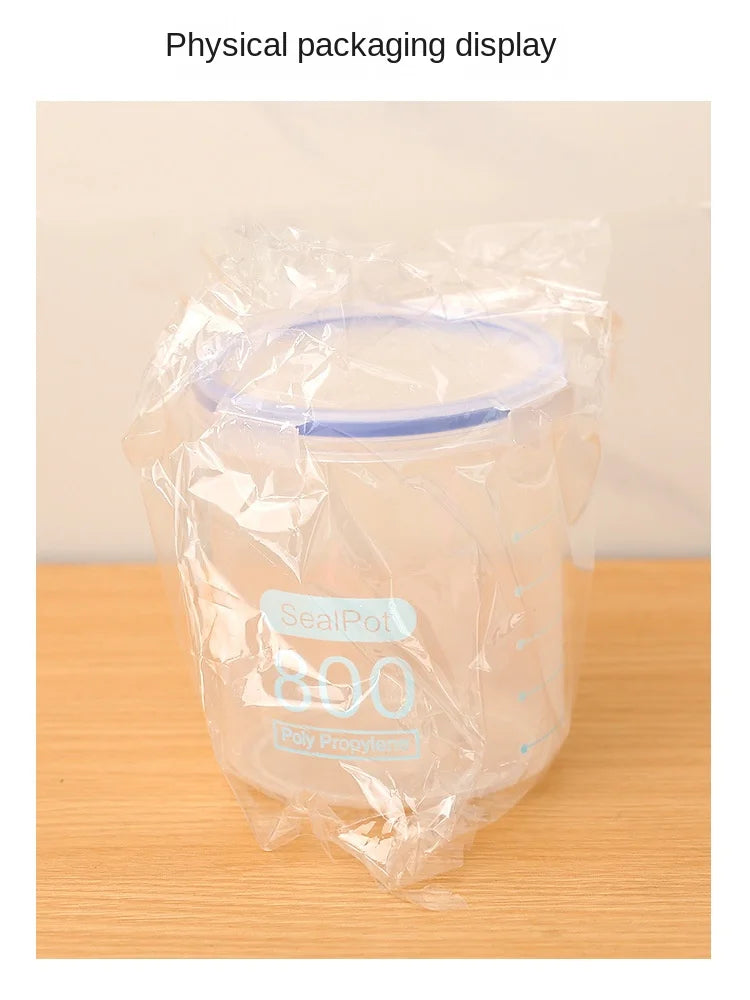 4Pcs Sealed Storage Box Transparent Kitchen Food Grain