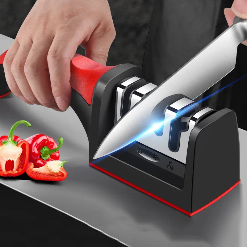 Stainless Steel Three-Purpose Sharpening Stone for Kitchen Tools