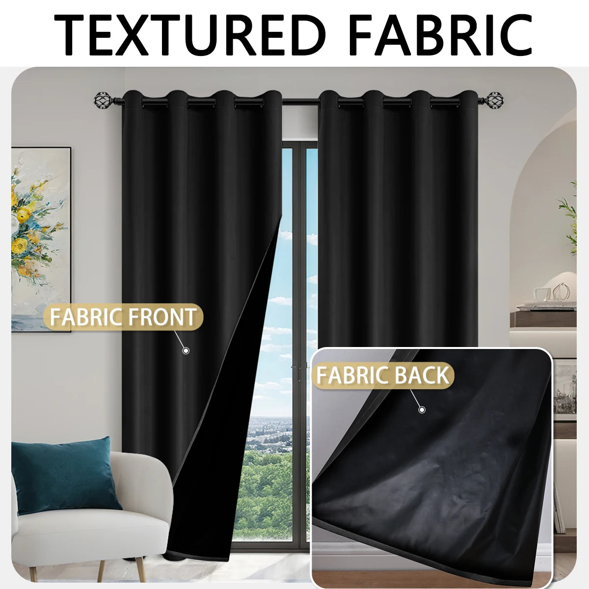 Full shading and sun protection 100% Blackout curtains