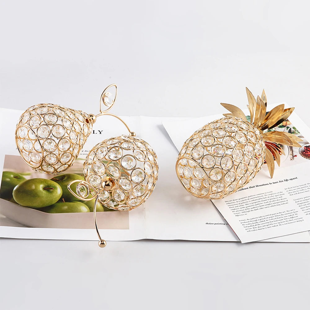 Creative Crystal Apple Ornaments Bling Rhinestone