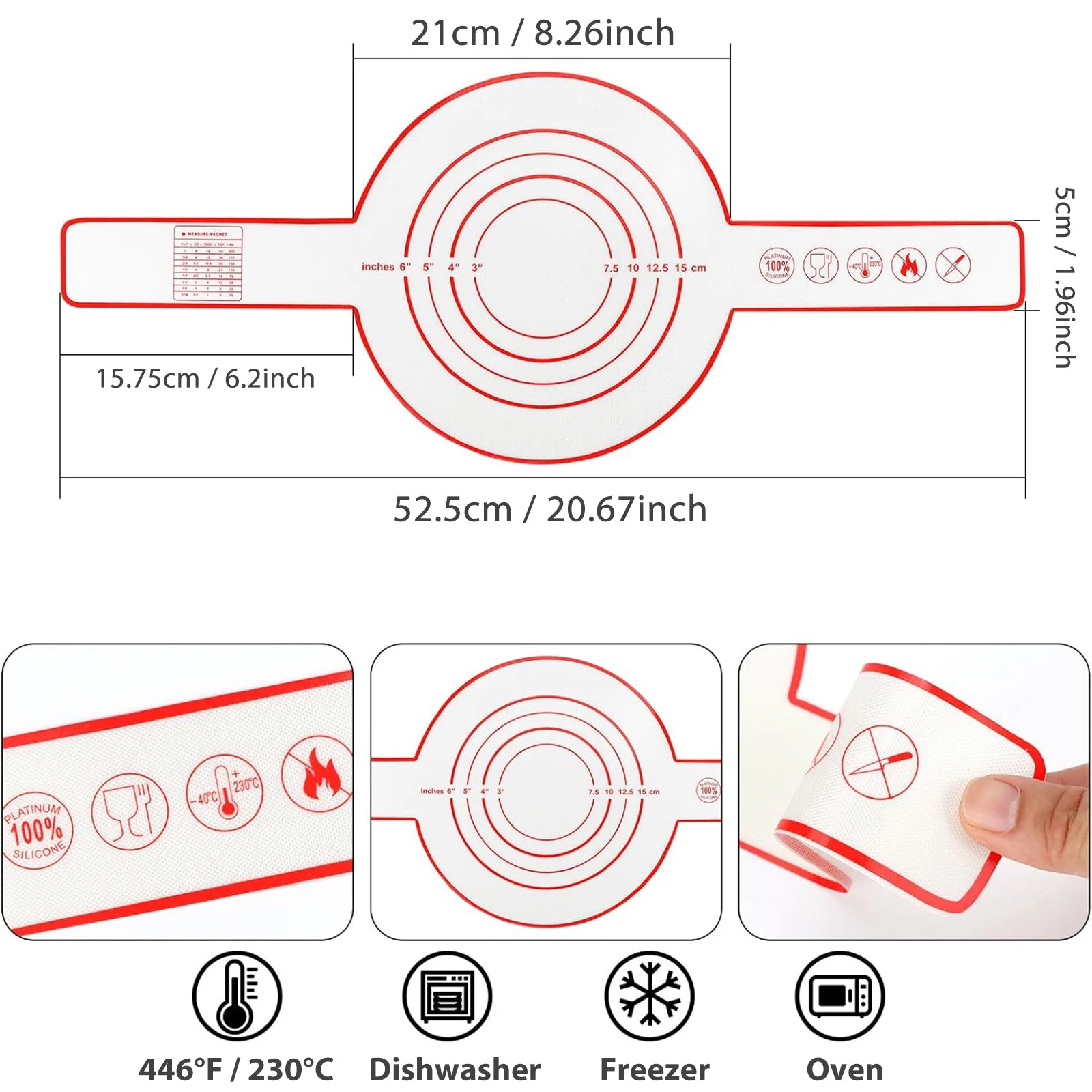 Reusable Baking Mat with Long Handles